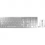 CHERRY DW 9100 SLIM klaviatūra su pele, universali RF belaidė + Bluetooth, QWERTZ vokiška, sidabrinė