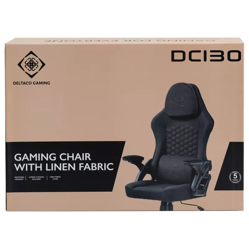 Deltaco DC130 žaidimų kėdė Soft Woven Mesh juoda (GAM-180)