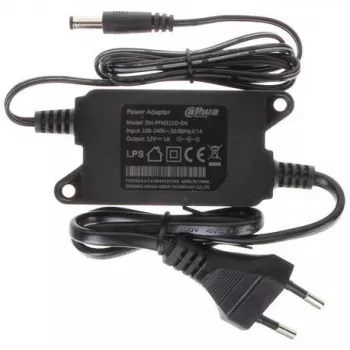 Maitinimo šaltinis DAHUA PFM321D, vidaus 12 V, įėjimas 100–240 V 50/60 Hz, juodas, 84×41×26 mm