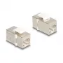„Keystone“ modulis DELOCK 90637 — plokščias RJ-45, sidabrinis/baltas, 16,1×29,9×20,7 mm