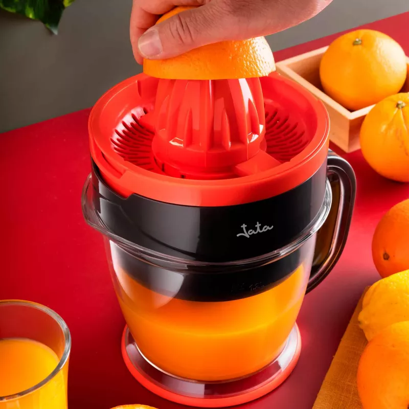 Elektrinė citrusinių vaisių spaustuvė JATA JEEX1422 1,2 l 40 W juoda, raudona, skaidri