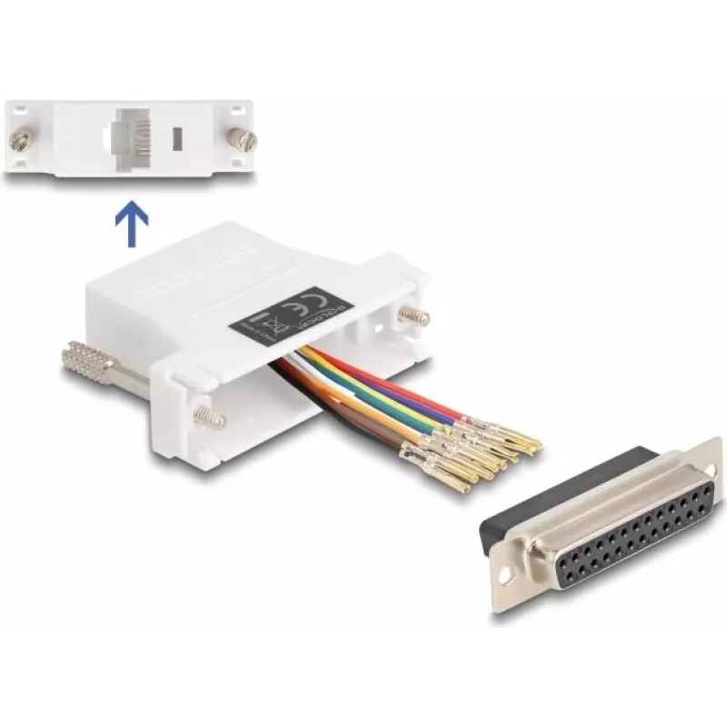 DeLOCK D-Sub 25 kontaktų lizdas į RJ45 lizdą surinkimo rinkinys baltas VGA RJ-45