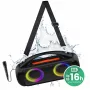 Nešiojamas garsiakalbis MEDIA-TECH MT3184 — Bluetooth 5.3, 60W RMS, IPX5, Li-Ion baterija 16h, USB-C įkrovimas, MicroSD, TWS, mikrofonas, nuotolinio valdymo pultelis