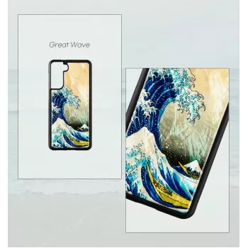 Telefono dėklas iKins Samsung Galaxy S21+ — apsauginis galinis dangtelis „great wave“