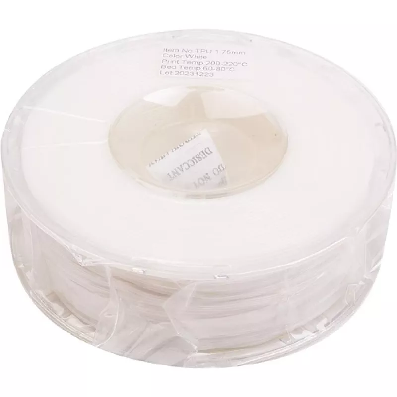 3D spausdinimo siūlas TPU, 1,75 mm, 1 kg, baltas