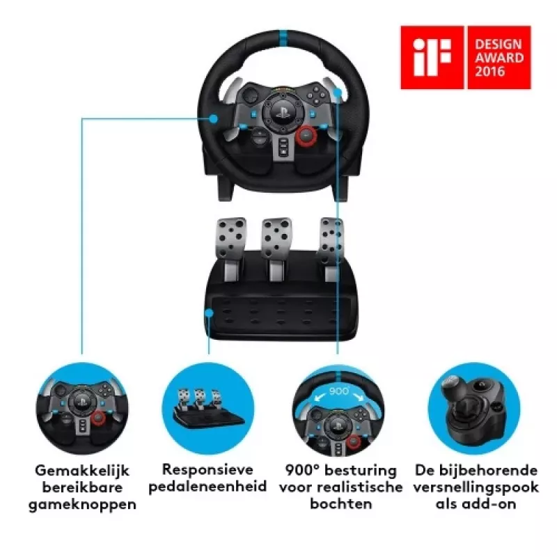 Logitech Driving Force G29 - Vairo ir pedalų rinkinys - Laidinis - skirta Sony PlayStation 3, Sony PlayStation 4