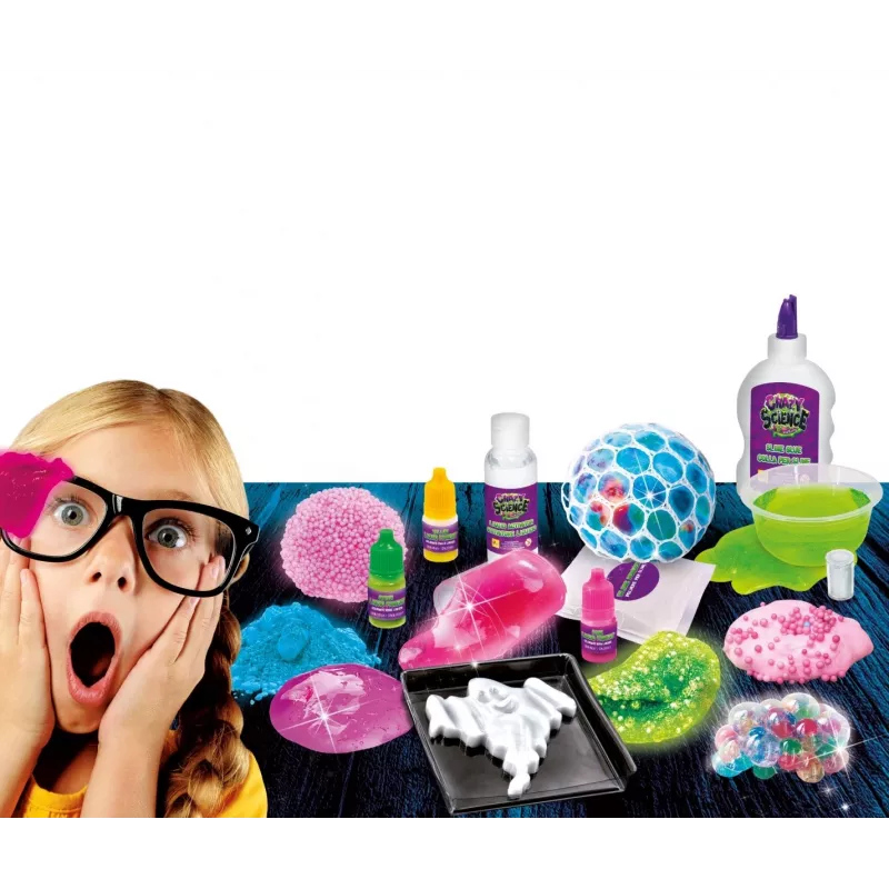 Mokslo rinkinys Liscianigiochi Crazy Science Švytintis gleivės tamsoje 304-PL89239 — švytinčių gleivių eksperimentų rinkinys