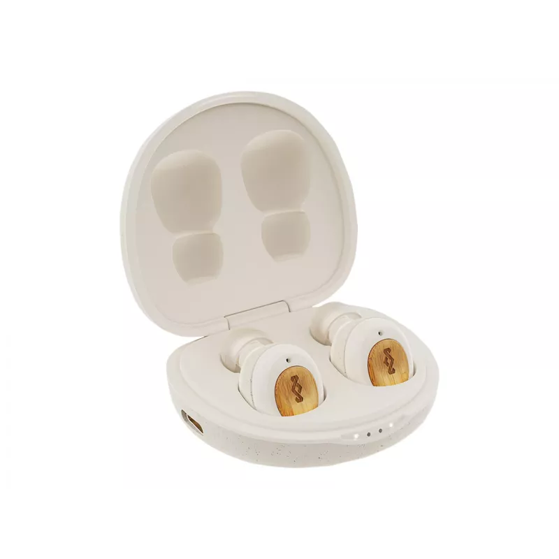 “Marley” Champion belaidės ausinės su įmontuotu mikrofonu, “Bluetooth”, kreminės spalvos