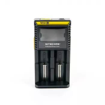 Baterijų įkroviklis Nitecore D2 — 2 lizdų įkroviklis AA/AAA/AAAA/C baterijoms, 100–240 V įvestis, 4,2 V išvestis, juodas
