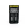 Baterijų įkroviklis Nitecore D2 — 2 lizdų įkroviklis AA/AAA/AAAA/C baterijoms, 100–240 V įvestis, 4,2 V išvestis, juodas