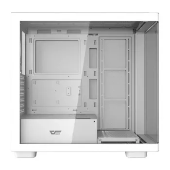 Kompiuterio korpusas DarkFlash DS900G White — vidutinio bokšto, grūdintas stiklas, be ventiliatorių