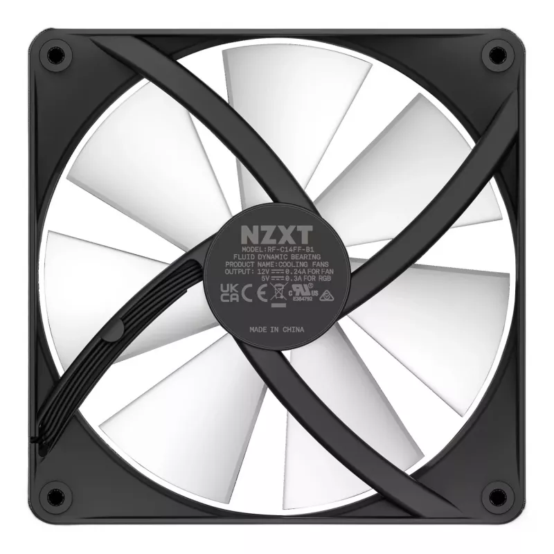 NZXT F140 RGB Core 140mm korpuso ventiliatorius - juodas