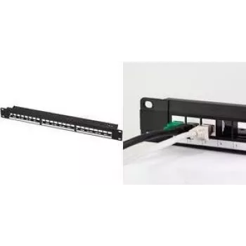 LogiLink Keystone Patchpanel 48,30cm (19), 24 moduliai, tuščias, juodas 1HE (NK4065)