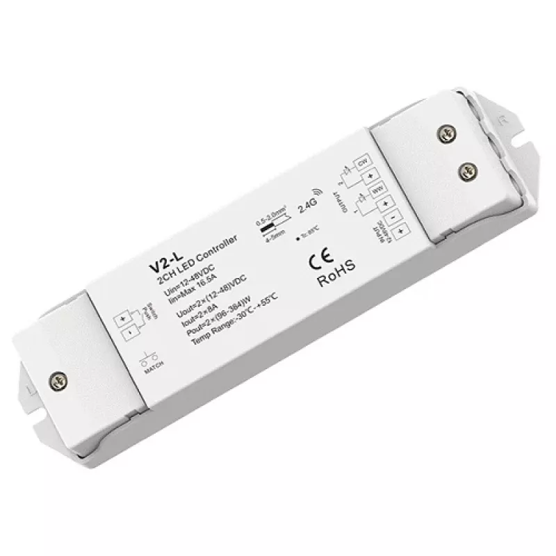 V2-L valdiklio imtuvas 12-36V DC, 2x8A