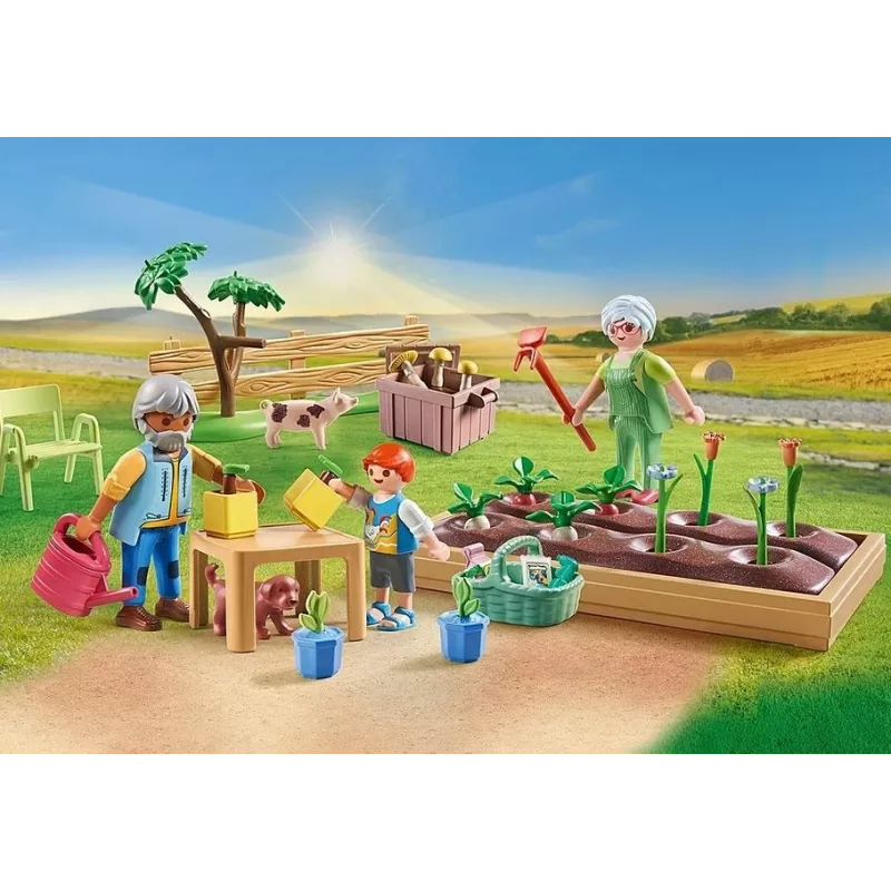 Playmobil 71443 Kaimas: Daržovių sodas su seneliais