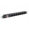 Lanberg | Maitinimo paskirstymo įrenginys (PDU) 19 colių 1U 10A 2M 7X Schuko lizdai | PDU-07F-0200-IEC-BK
