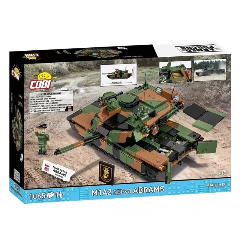 Konstruktorius Cobi M1A2 SEPV3 Abrams modelis su 1065 kaladėlėmis