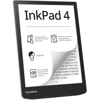 E. knygų skaityklė PocketBook InkPad 4 7,8 col. E Ink Carta, 32 GB, Wi‑Fi, juoda/sidabrinė