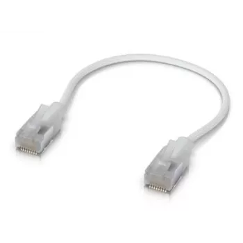 Tinklo komutacinis kabelis UBIQUITI UACC-Cable-Patch-EL-C6A 0.15 m Cat6a RJ-45 permatomai baltas