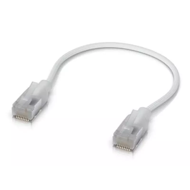 Tinklo komutacinis kabelis UBIQUITI UACC-Cable-Patch-EL-C6A 0.15 m Cat6a RJ-45 permatomai baltas