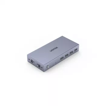 KVM jungiklis Unitek V307A USB HDMI 2 prievadų 4K Ultra HD 3840x2160@60Hz HDCP 2.2, metalinis korpusas, pilkas