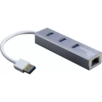 Inter-Tech Argus IT-310-S - USB 3.2 Gen 1 (3.1 Gen 1) Type-A - RJ-45 - USB 3.2 Gen 1 (3.1 Gen 1) Type-A - Pilka - Aliuminis - LAN - USB - Gigabit Ethernet (88885471)