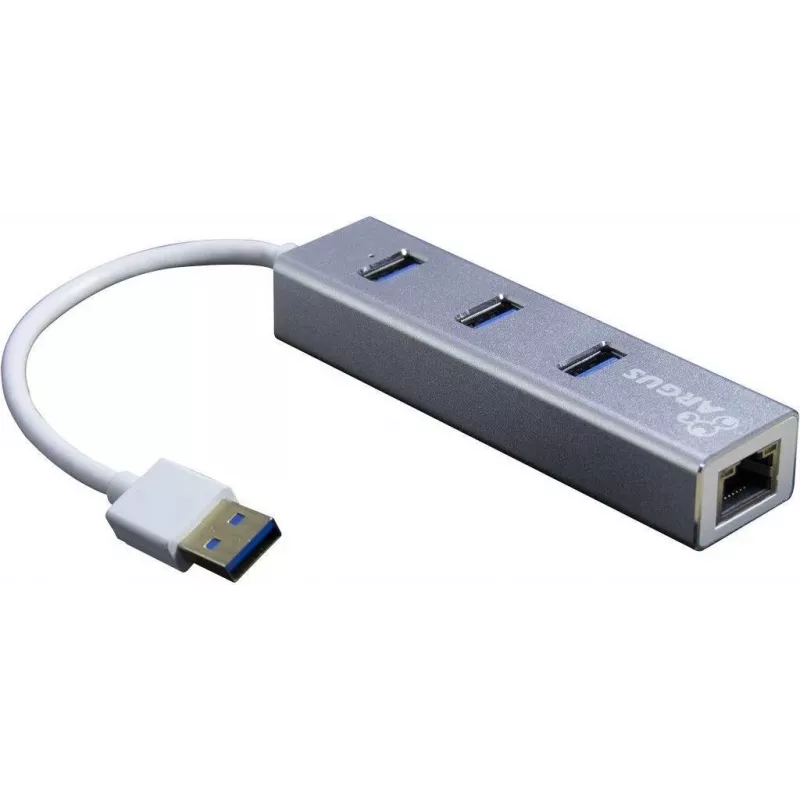 Inter-Tech Argus IT-310-S - USB 3.2 Gen 1 (3.1 Gen 1) Type-A - RJ-45 - USB 3.2 Gen 1 (3.1 Gen 1) Type-A - Pilka - Aliuminis - LAN - USB - Gigabit Ethernet (88885471)