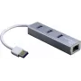 Inter-Tech Argus IT-310-S - USB 3.2 Gen 1 (3.1 Gen 1) Type-A - RJ-45 - USB 3.2 Gen 1 (3.1 Gen 1) Type-A - Pilka - Aliuminis - LAN - USB - Gigabit Ethernet (88885471)
