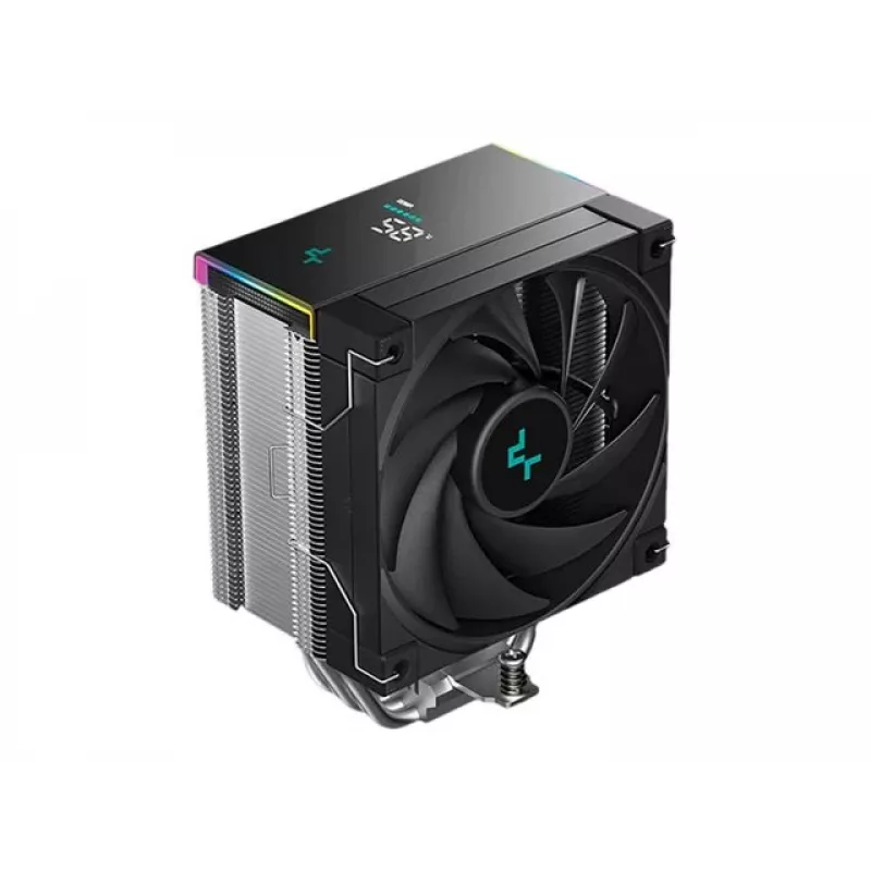 Oro aušintuvas DeepCool AK500S Digital SE — 120 mm ventiliatorius, palaiko LGA1700/AM5/AM4 ir Intel LGA115x/1200 lizdus, juodas