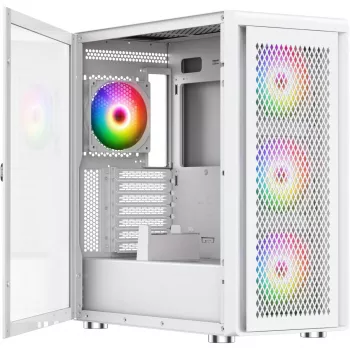 PC korpusas Silentware Air 100 White — vidutinio bokšto ATX suderinamas, baltos spalvos