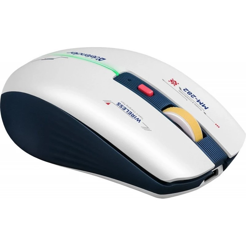Belaidė žaidimų pelė DEFENDER MM-282 RF — abiem rankoms tinkama, optinė 1800 DPI, 5 mygtukai, USB, maitinama baterijomis