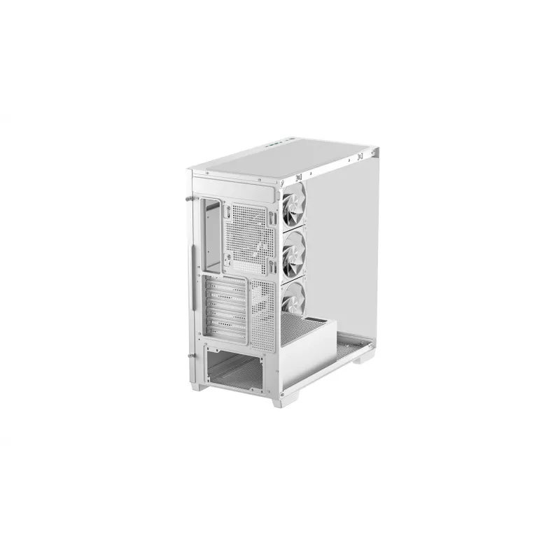 PC Case DeepCool CG580 4F V2 Midi Tower White — ATX, grūdintas stiklas, 3x120 mm šoniniai ventiliatoriai, 360 mm šoninio radiatoriaus palaikymas