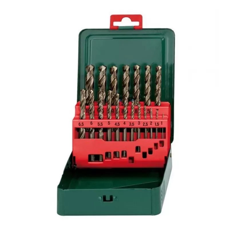 Grąžtų rinkinys Metabo HSS Cobalt 19 vnt. DIN 338, cilindrinis kotas