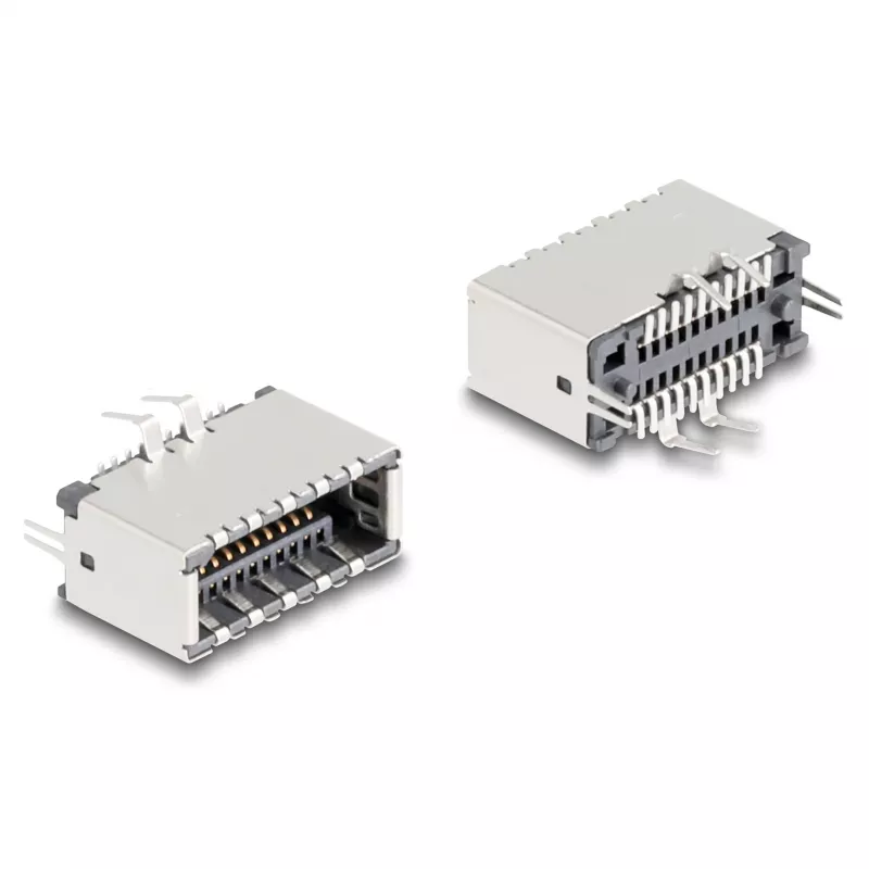 DeLOCK 67193 laido jungtis USB Type-E juoda sidabrinė moteriška