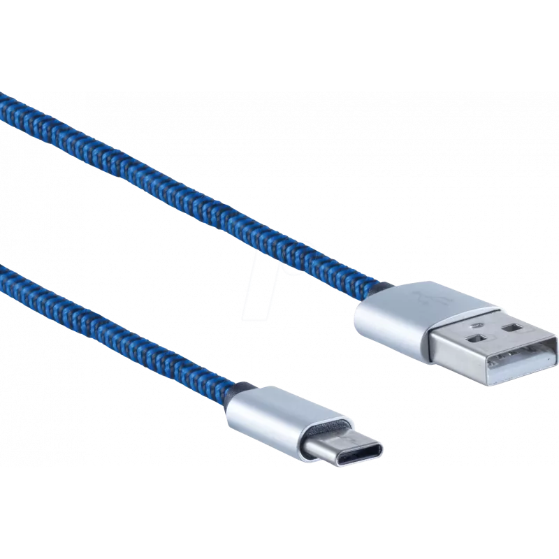 USB kabelis ShiverPeaks BS14-50024 USB 2.0 2m USB A USB C Mėlynas