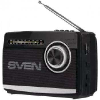Garsiakalbis SVEN SRP-155, juodas (3 W, Bluetooth, FM/AM/SW, USB, „microSD“, žibintuvėlis, baterija)