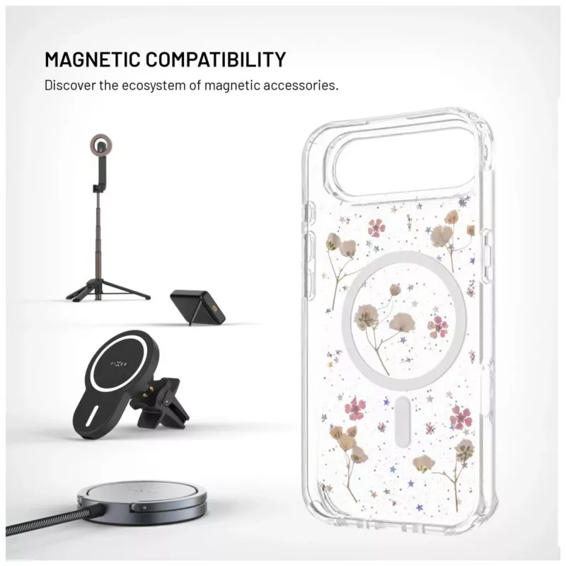 FIXED galinis dangtelis, skirtas Apple iPhone Air — TPU, MagBloom suderinamas, Blush Plum
