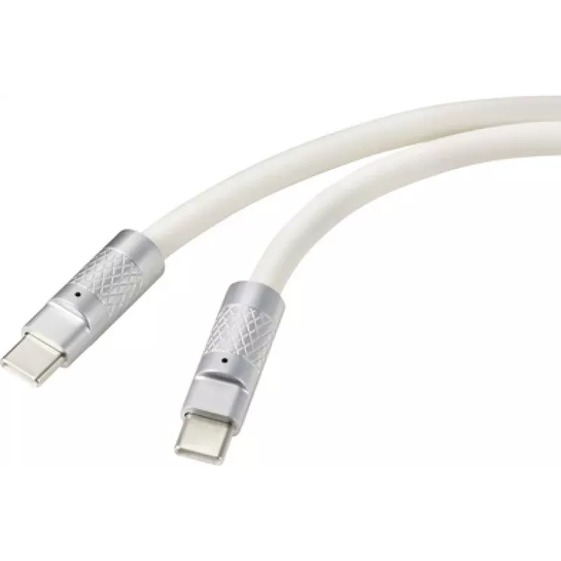 Renkforce USB-C® laidas USB 2.0 USB-C® kištukas, USB-C® kištukas 1,00 m baltas RF-6056876 (RF-6056876)