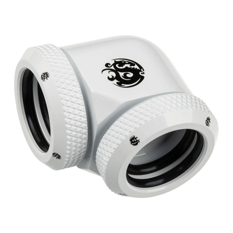 Adapter 90° BitsPower for 16mm AD hard tube to 16mm AD hard tube, white
