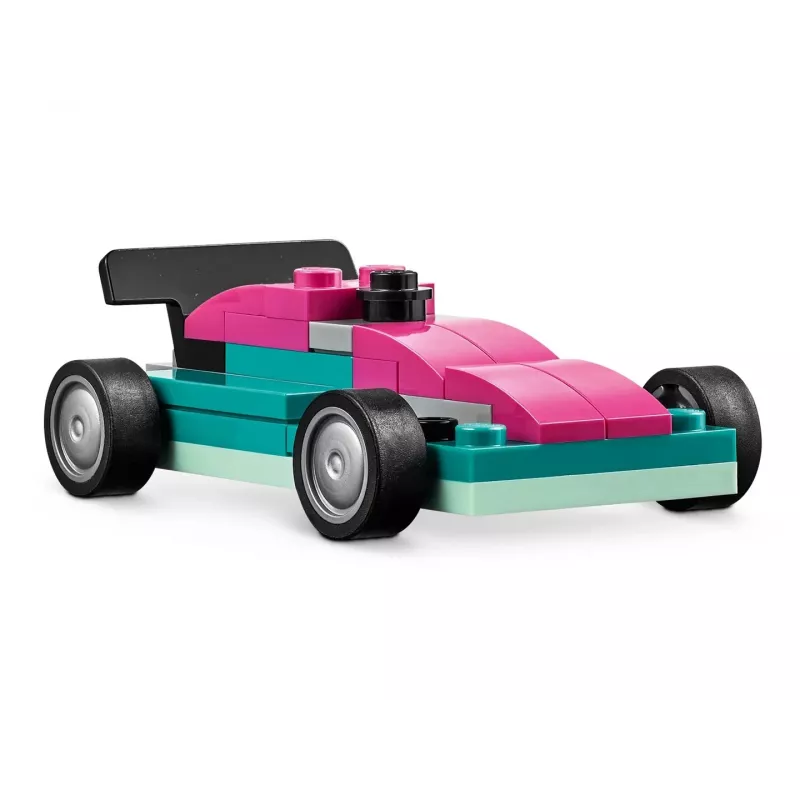 LEGO Classic kūrybinės transporto priemonės – spalvingų automobilių modelių rinkinys su policijos automobilio žaislu ir 11023 klasikine žalia pagrindo plokšte 32x32, skirta pievos statybai