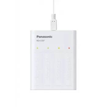 USB akumuliatorių įkroviklis PANASONIC Eneloop Smartplus BQ-CC87 + 4x AA 2000 mAh (K-KJ87MCD40USB)