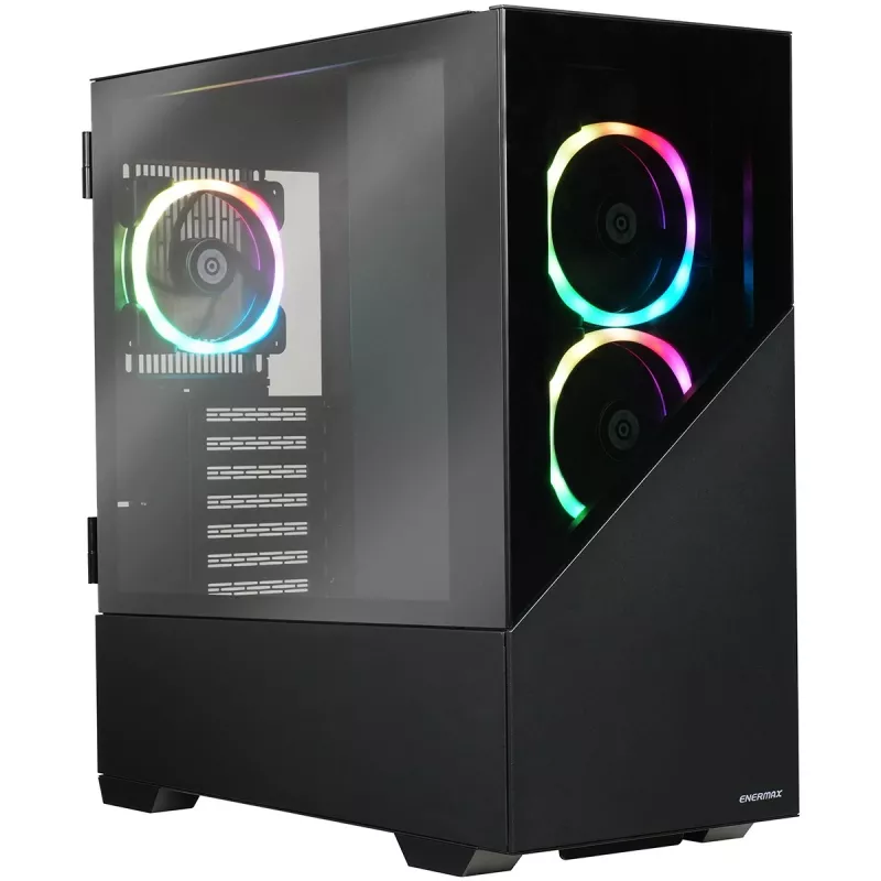 Enermax K8 - Midi Tower - PC - juoda - ATX - micro ATX - Mini-ITX - SPCC - grūdintas stiklas - žaidimams (ECA-EK8-BB-ARGB)
