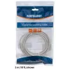Intellinet tinklo komutacinis kabelis, Cat6, 1 m, pilkas, CCA, U/UTP, PVC, RJ45, auksu dengti kontaktai, su apsauga nuo užkabinimo, su antgaliais, viso gyvenimo garantija