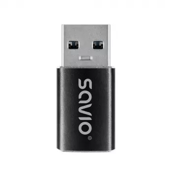 Savio AK-81 vaizdo kabelio adapteris USB Type-C USB Type-A juodas
