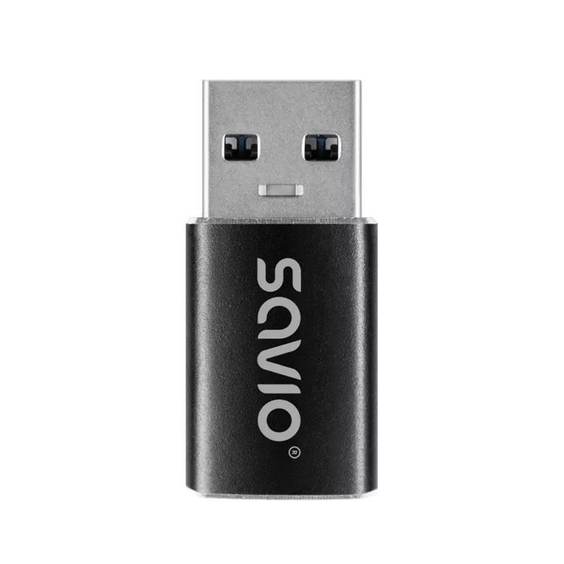 Savio AK-81 vaizdo kabelio adapteris USB Type-C USB Type-A juodas
