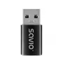 Savio AK-81 vaizdo kabelio adapteris USB Type-C USB Type-A juodas