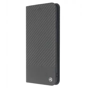 Telefono knygelės tipo dėklas Tellur Carbon, skirtas iPhone XS – juodas
