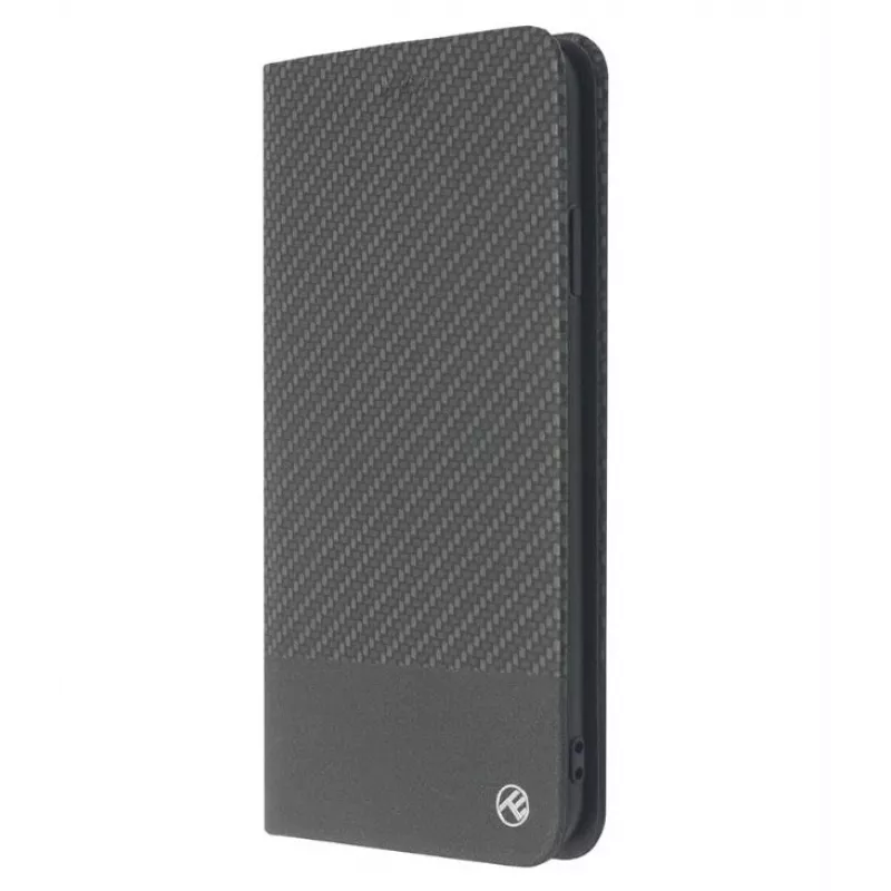 Telefono knygelės tipo dėklas Tellur Carbon, skirtas iPhone XS – juodas