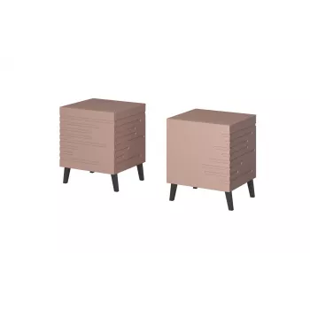 Naktinis staliukas cama meble NOVA 44x40x52 cm rožinis matinis, 1 stalčius, 16 mm korpusas