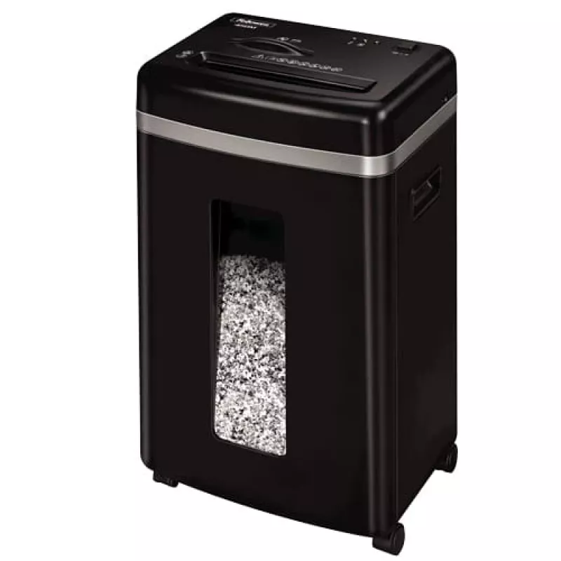 Popieriaus smulkintuvas Fellowes Powershred 450M mikro pjovimo, 9 lapų talpa, 2 x 12 mm, 22 l dėžė, juodas